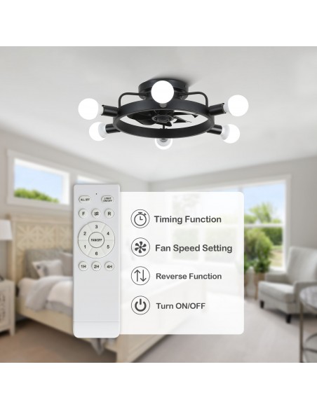 Oaks Aura  6-light Sputnik Sphere Ceiling Fan with Lights and Remote Control.