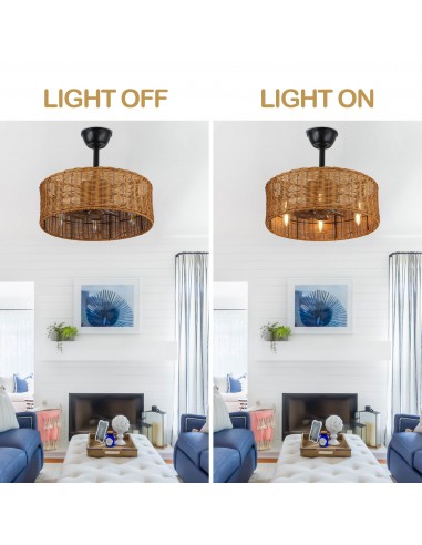 Oaks Aura 18" Wicker Ceiling Fan with...