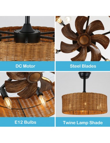 Oaks Aura 18" Wicker Ceiling Fan with...