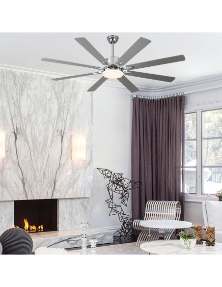 Oaks Aura 72" 8-Blade Reversible Ceiling Fan with LED Lights and Remote Control, 6-Speed, Timer Setting Quiet DC Motor