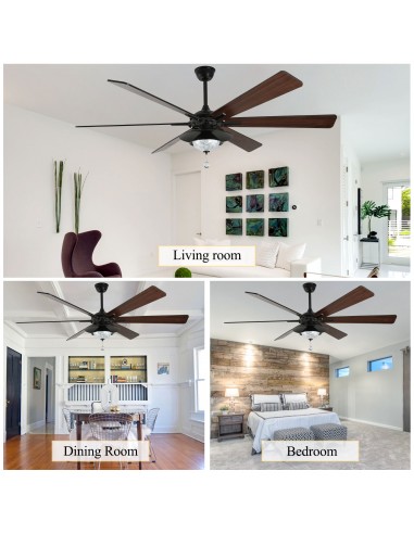 Oaks Aura 72" Large 6-Blade Modern...