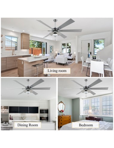 Oaks Aura 72" Large 6-Blade Modern...