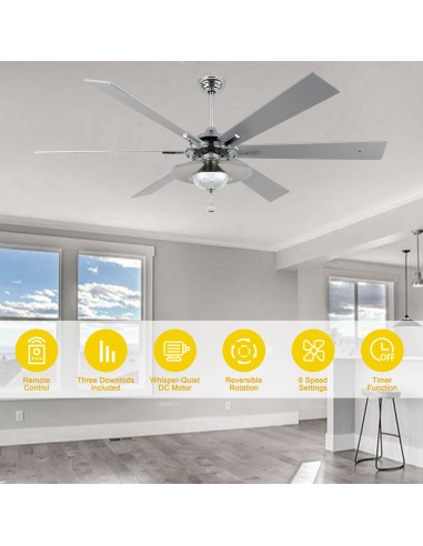 Oaks Aura 72" Large 6-Blade Modern...