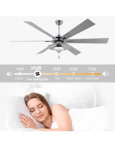 Oaks Aura 72" Large 6-Blade Modern...