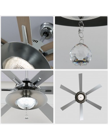 Oaks Aura 72" Large 6-Blade Modern...