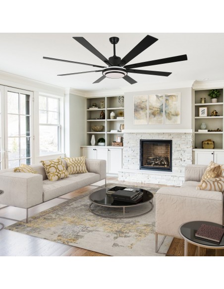 Oaks Aura 72" 6-Blade Reversible Ceiling Fan with LED lights and Remote Control, 6-Speed, Timer Setting Quiet DC Motor