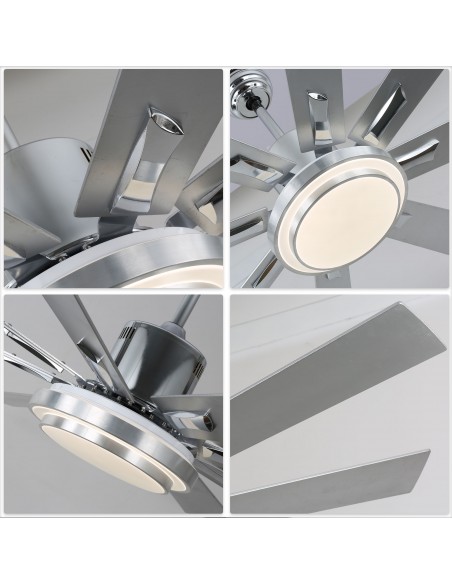 Oaks Aura 72" 6-Blade Reversible Ceiling Fan with LED lights and Remote Control, 6-Speed, Timer Setting Quiet DC Motor