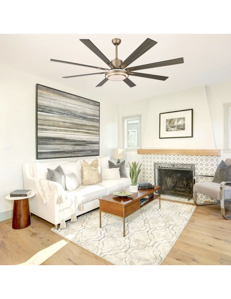 Oaks Aura 72" 6-Blade Reversible Ceiling Fan with LED lights and Remote Control, 6-Speed, Timer Setting Quiet DC Motor