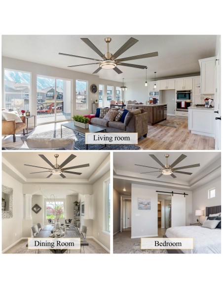 Oaks Aura 72" 6-Blade Reversible Ceiling Fan with LED lights and Remote Control, 6-Speed, Timer Setting Quiet DC Motor