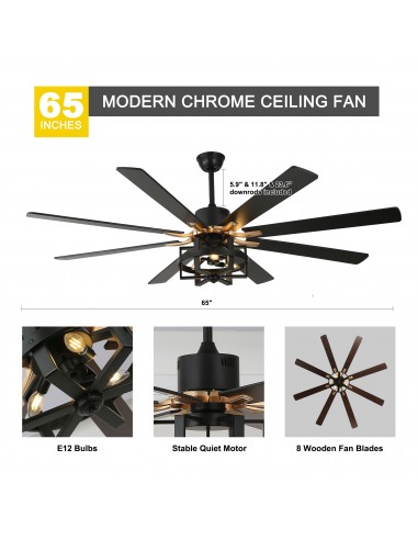 Oaks Aura 65" 8-Blade Reversible...