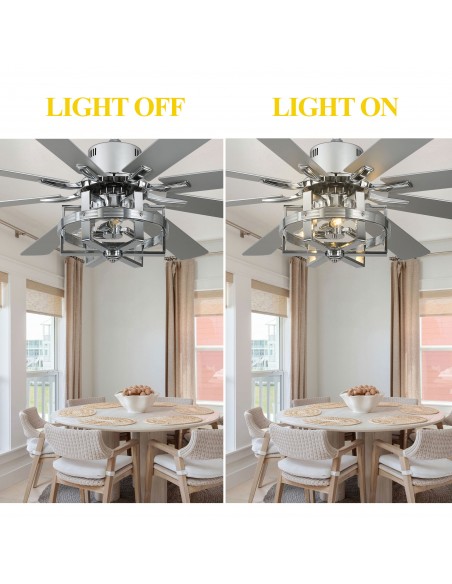 Oaks Aura 65" 8-Blade Reversible Ceiling Fan with Lights and Remote Control, 6-Speed, Timer Setting Quiet DC Motor