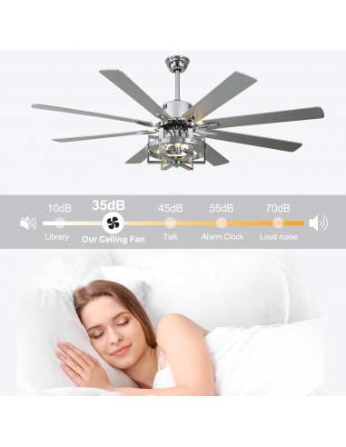 Oaks Aura 65" 8-Blade Reversible...