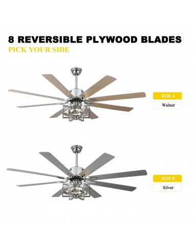 Oaks Aura 65" 8-Blade Reversible...