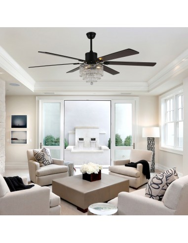 Oaks Aura 65" Smart Black Ceiling Fan...