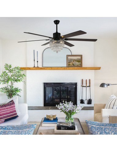 Oaks Aura 65" Smart Black Ceiling Fan...