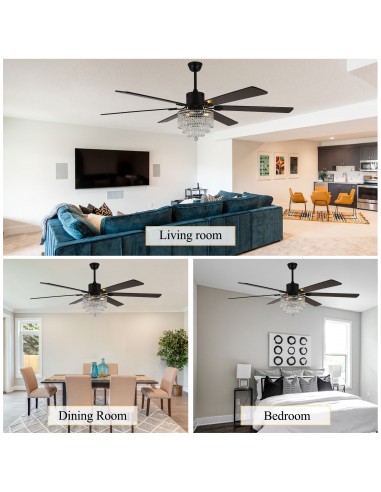 Oaks Aura 65" Smart Black Ceiling Fan...