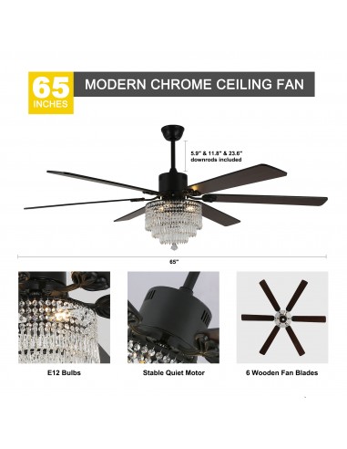 Oaks Aura 65" Smart Black Ceiling Fan...