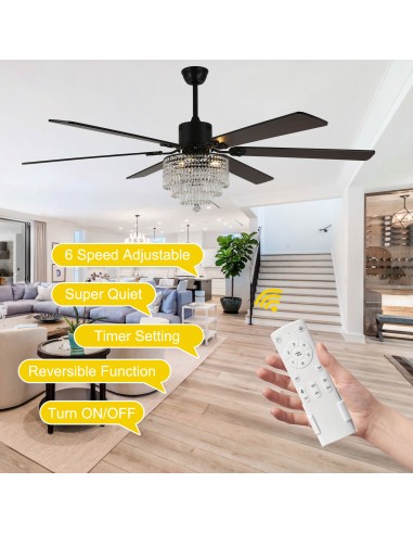 Oaks Aura 65" Smart Black Ceiling Fan...