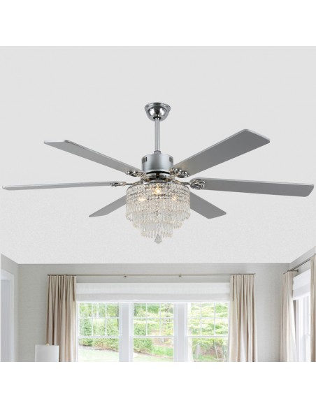 Oaks Aura 65" Smart Black Ceiling Fan with Light Kit & Remote, 6-Blade Design, 6-Speed Quiet DC Motor for Large Room