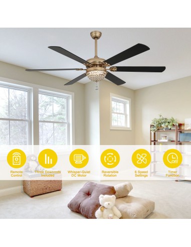 Oaks Aura 65" 6-Blade Ceiling Fan...