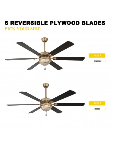 Oaks Aura 65" 6-Blade Ceiling Fan...