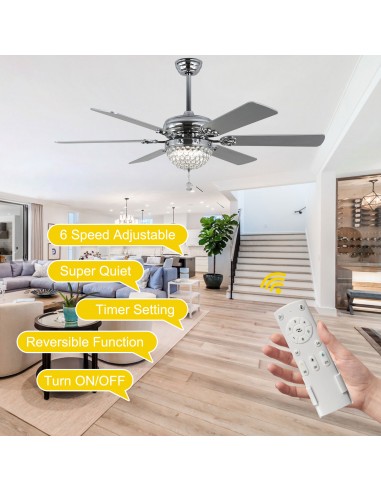 Oaks Aura 65" 6-Blade Ceiling Fan...