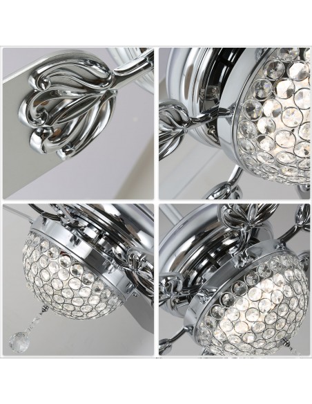 Oaks Aura 65" 6-Blade Ceiling Fan with LED Lights and Remote Control, 6-Speed Settings, 3-Color and Timer