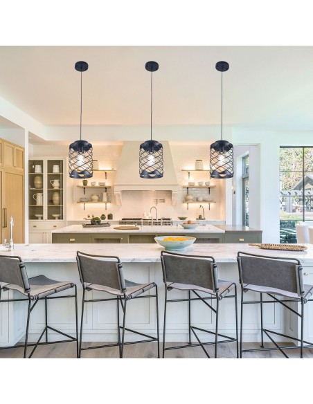 Oaks Aura 1-Light Kitchen Island Pendant with Metal Accents