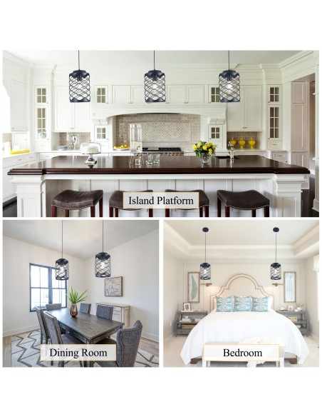 Oaks Aura 1-Light Kitchen Island Pendant with Metal Accents