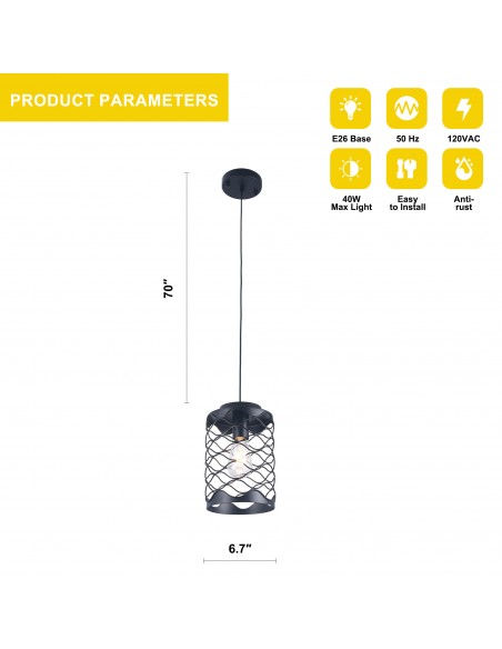 Oaks Aura 1-Light Kitchen Island Pendant with Metal Accents