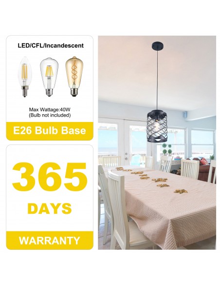 Oaks Aura 1-Light Kitchen Island Pendant with Metal Accents