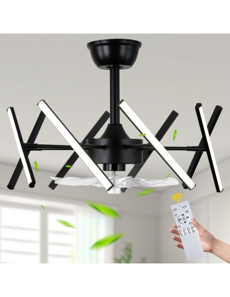 Oaks Aura 21" 7-Blade DIY Shape Ceiling Fan with Lights Remote and APP Control, 6-Speed, Timer