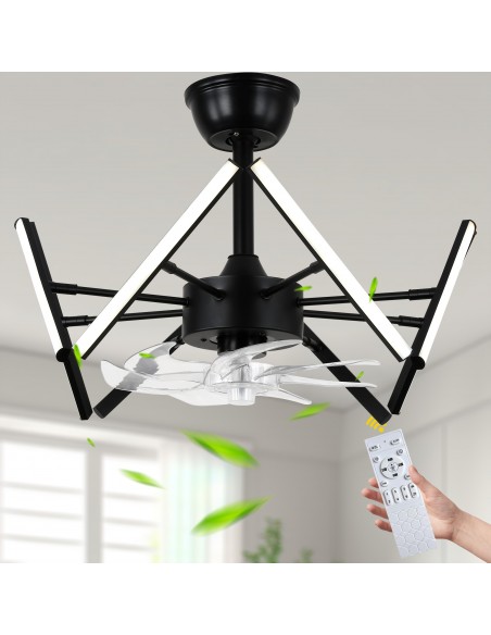 Oaks Aura 21" 7-Blade DIY Shape Ceiling Fan with Lights Remote and APP Control, 6-Speed, Timer