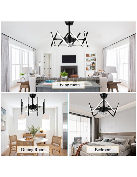 Oaks Aura 21" 7-Blade DIY Shape Ceiling Fan with Lights Remote and APP Control, 6-Speed, Timer