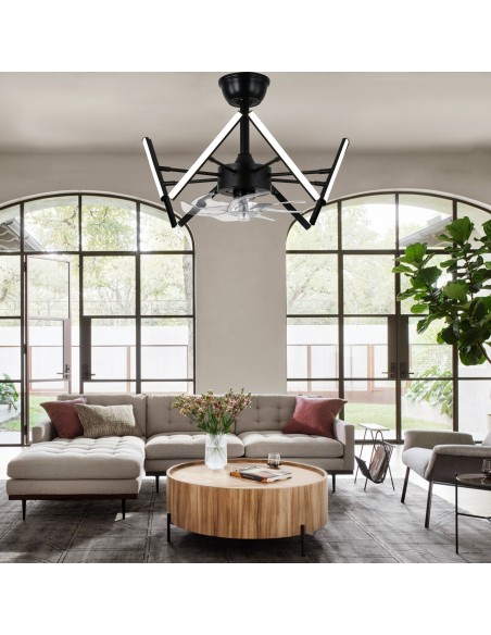 Oaks Aura 21" 7-Blade DIY Shape Ceiling Fan with Lights Remote and APP Control, 6-Speed, Timer