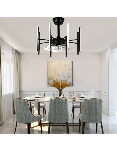 Oaks Aura 21" 7-Blade DIY Shape Ceiling Fan with Lights Remote and APP Control, 6-Speed, Timer