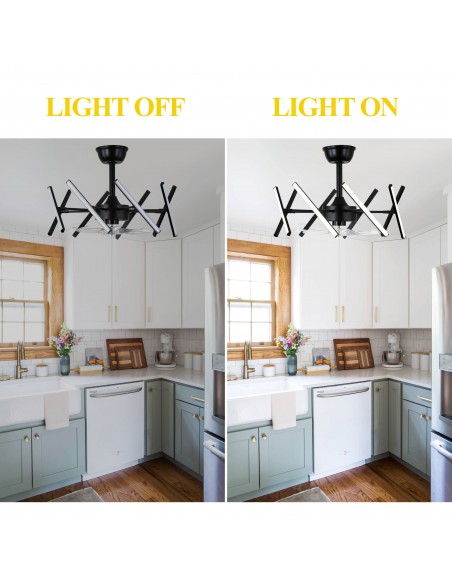 Oaks Aura 21" 7-Blade DIY Shape Ceiling Fan with Lights Remote and APP Control, 6-Speed, Timer