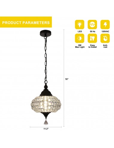 Oaks Aura 11" 1-Light Crystal Pendant...