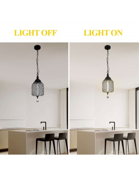 Oaks Aura 7" 1-Light Single Crystal Pendant Light Fixture