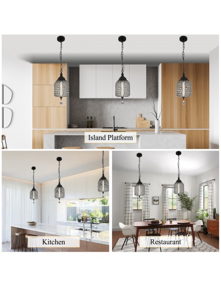 Oaks Aura 7" 1-Light Single Crystal Pendant Light Fixture