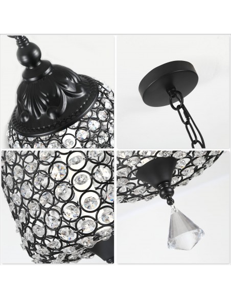 Oaks Aura 7" 1-Light Single Crystal Pendant Light Fixture