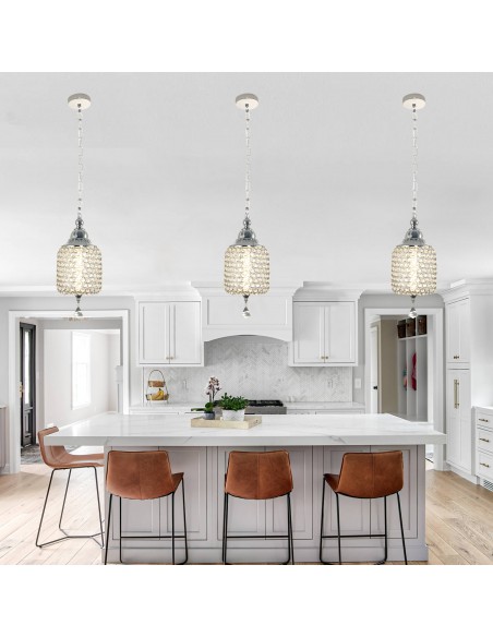 Oaks Aura 7" 1-Light Single Crystal Pendant Light Fixture