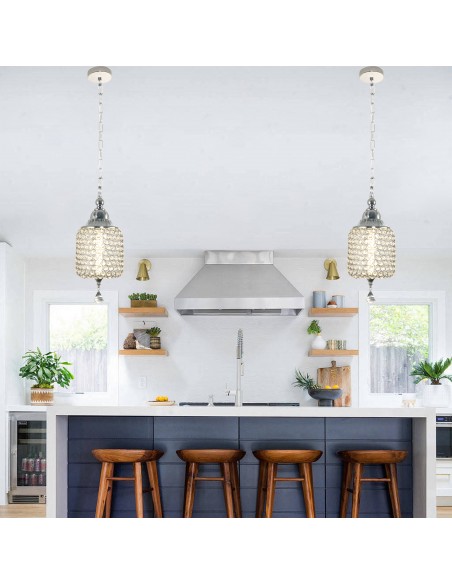 Oaks Aura 7" 1-Light Single Crystal Pendant Light Fixture