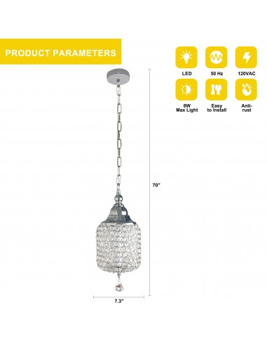 Oaks Aura 7" 1-Light Single Crystal...