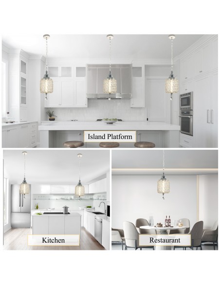 Oaks Aura 7" 1-Light Single Crystal Pendant Light Fixture