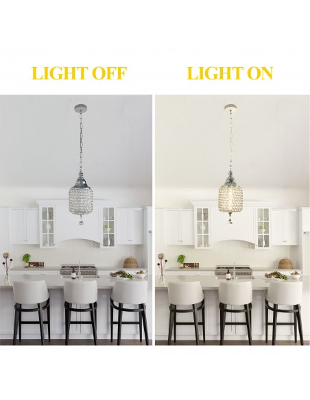 Oaks Aura 7" 1-Light Single Crystal Pendant Light Fixture