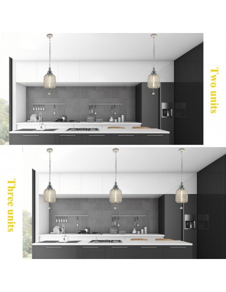 Oaks Aura 7" 1-Light Single Crystal Pendant Light Fixture