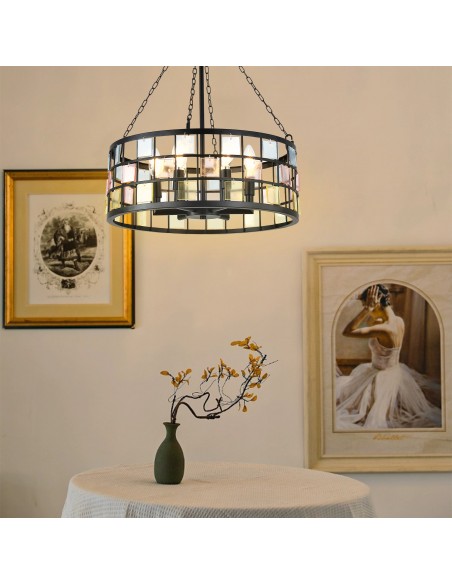 Oaks Aura 17” Vintage Church Style Chandelier Adjuatable Pendant Light Fixture