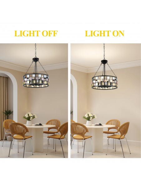 Oaks Aura 17” Vintage Church Style Chandelier Adjuatable Pendant Light Fixture