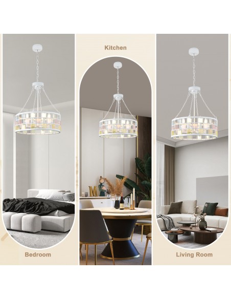 Oaks Aura 17” Vintage Church Style Chandelier Adjuatable Pendant Light Fixture